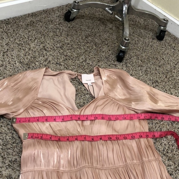 NWT Cinq a Sept Nina Maxi Dress Size 2 Iridescent Blush Pink Tiered Bell Sleeve - Picture 10 of 12